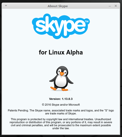 Skype for Linux Alpha 1.13