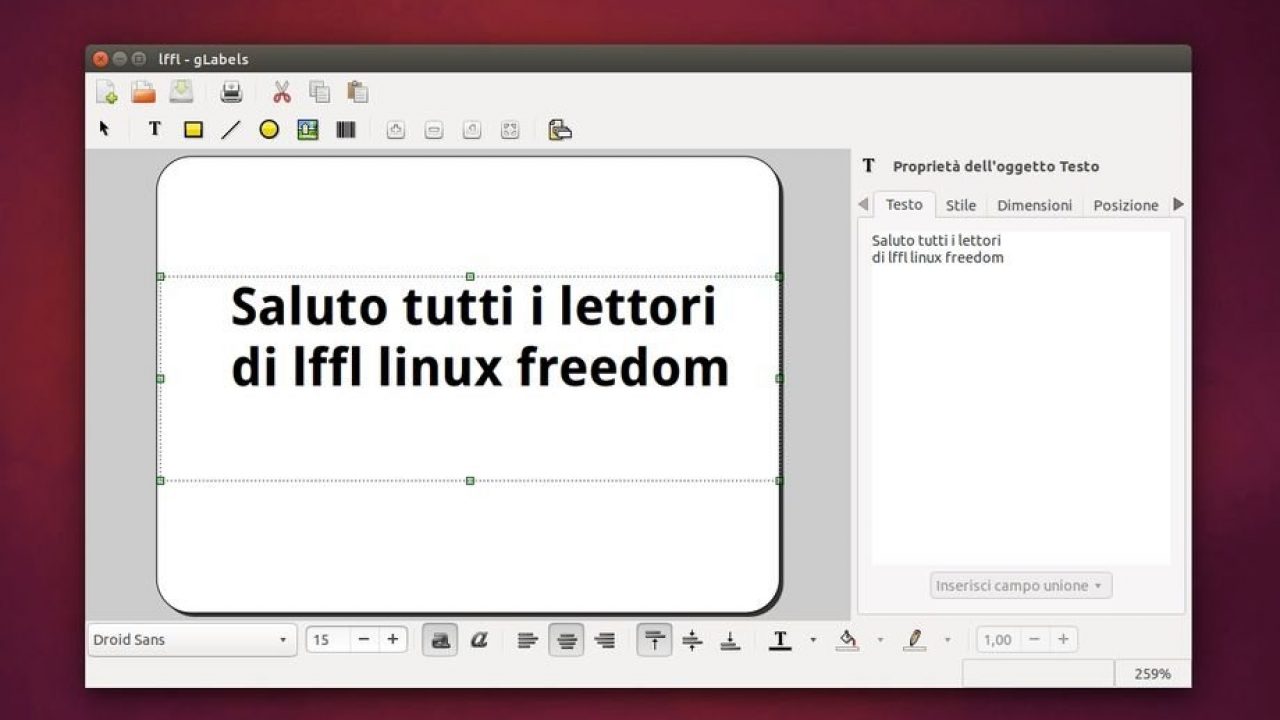 Glabels 320 In Ubuntu E Derivate Linux Freedom