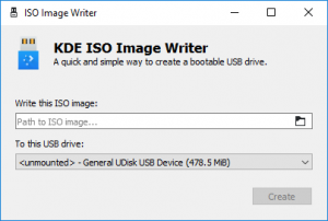 kde iso image writer