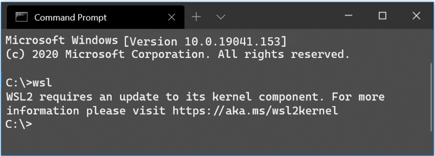 wsl 2 linux windows update prompt