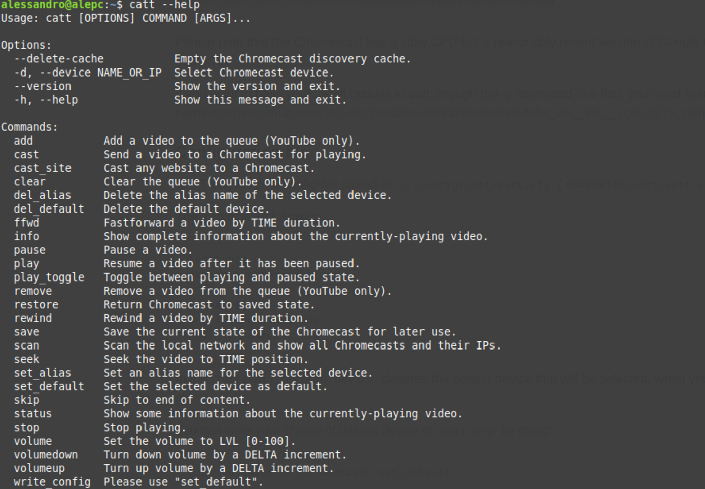 catt chromecast open source
