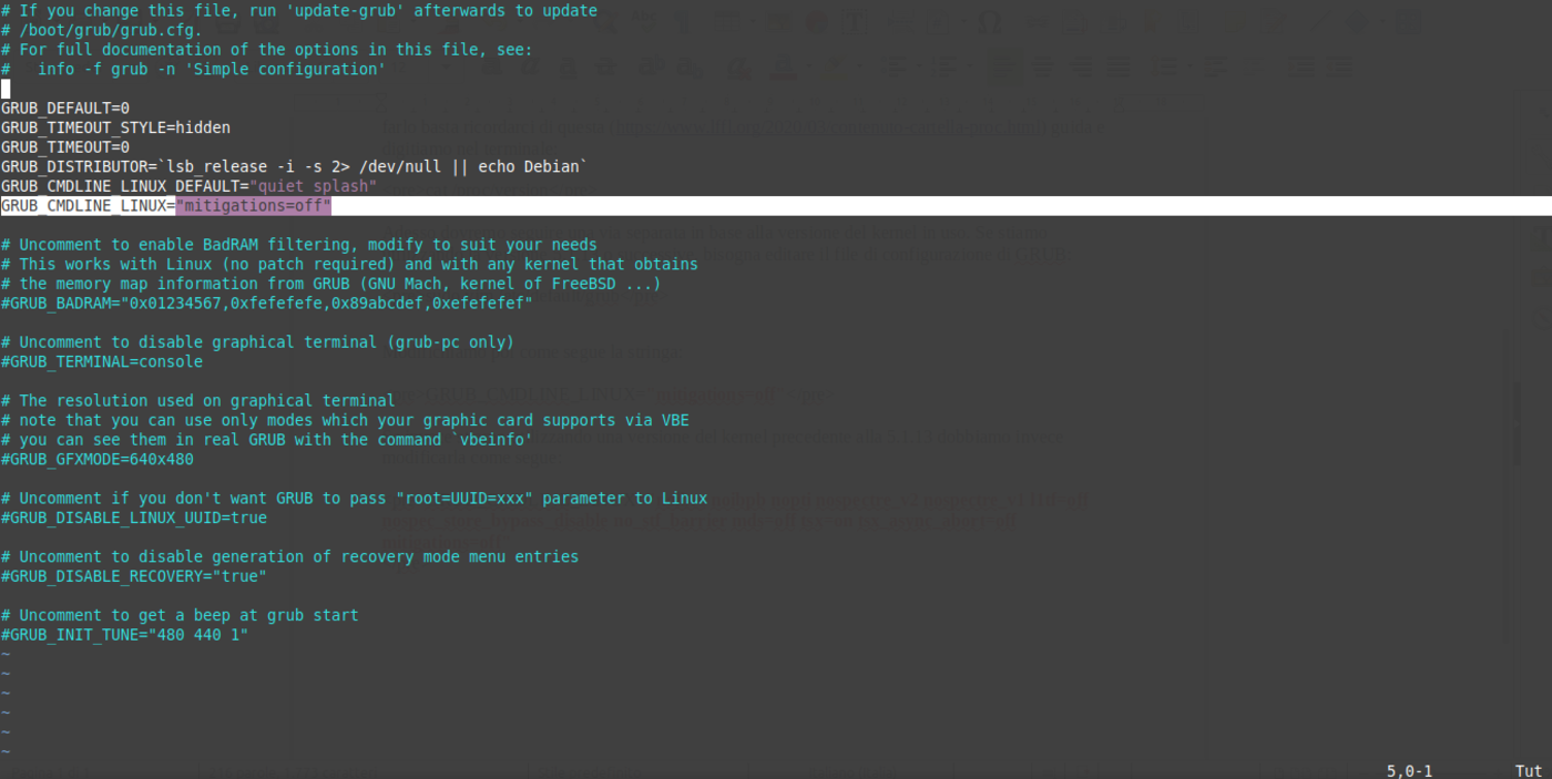 intel grub patch meltdown spectre