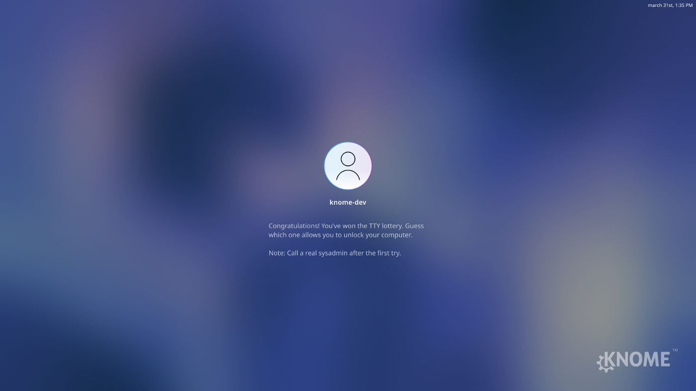 knome login screen kde gnome