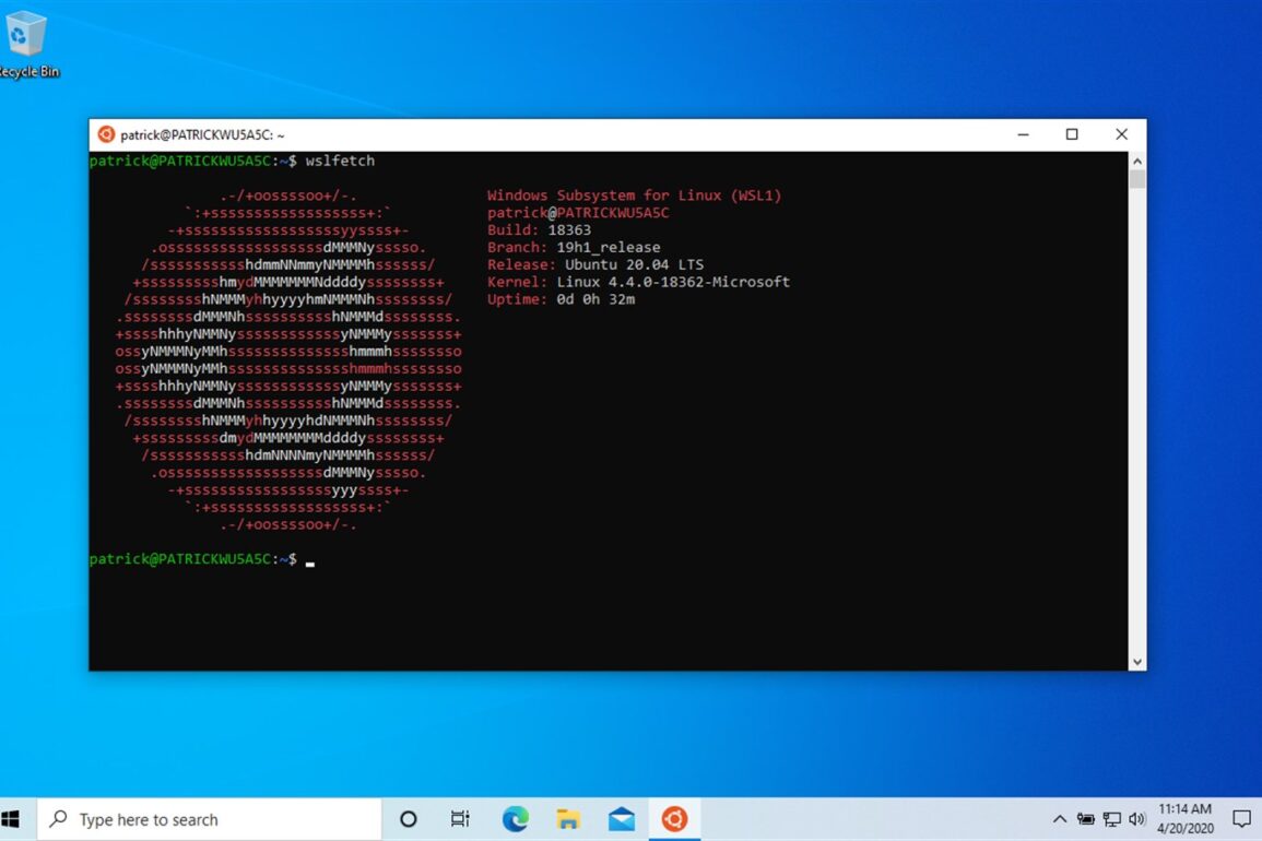 ubuntu 20.04 lts windows 10 microsoft store
