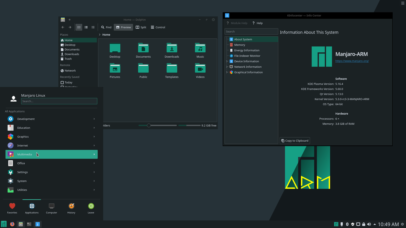 DistroWar: scontro al vertice tra Manjaro e MX-Linux 2 Manjaro desktop