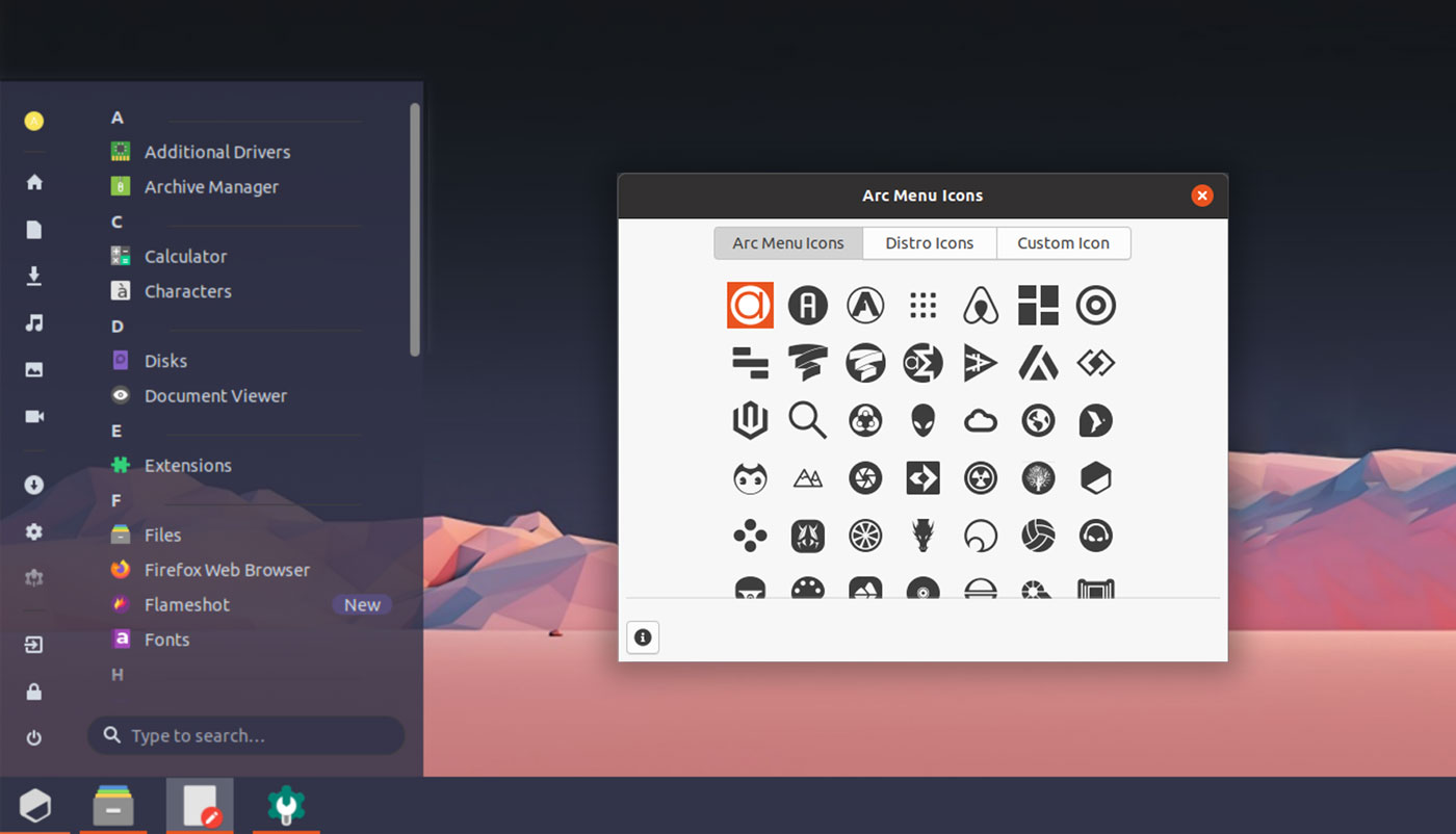 GNOME Shell: disponibile Arc Menu 47 con un layout tutto nuovo 1 arc menu 47 gnome shell 1