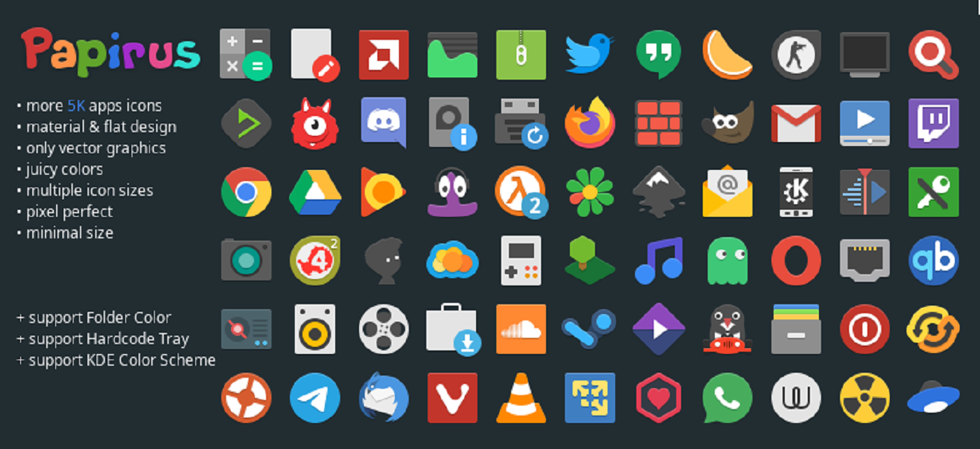Icon Theme: 4 imperdibili set per personalizzare la vostra distro GNU/Linux 1 Papirus icon theme