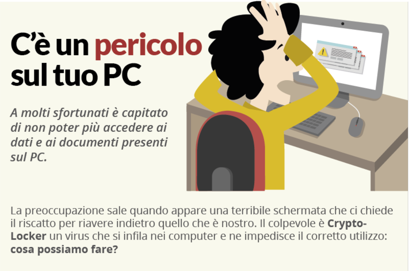 Le regole per proteggersi da attacchi con virus Cryptolocker