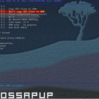 puppy linux fossapup 9.5 boot