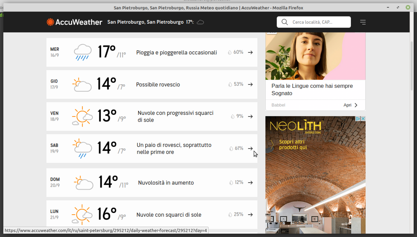 webapp meteo