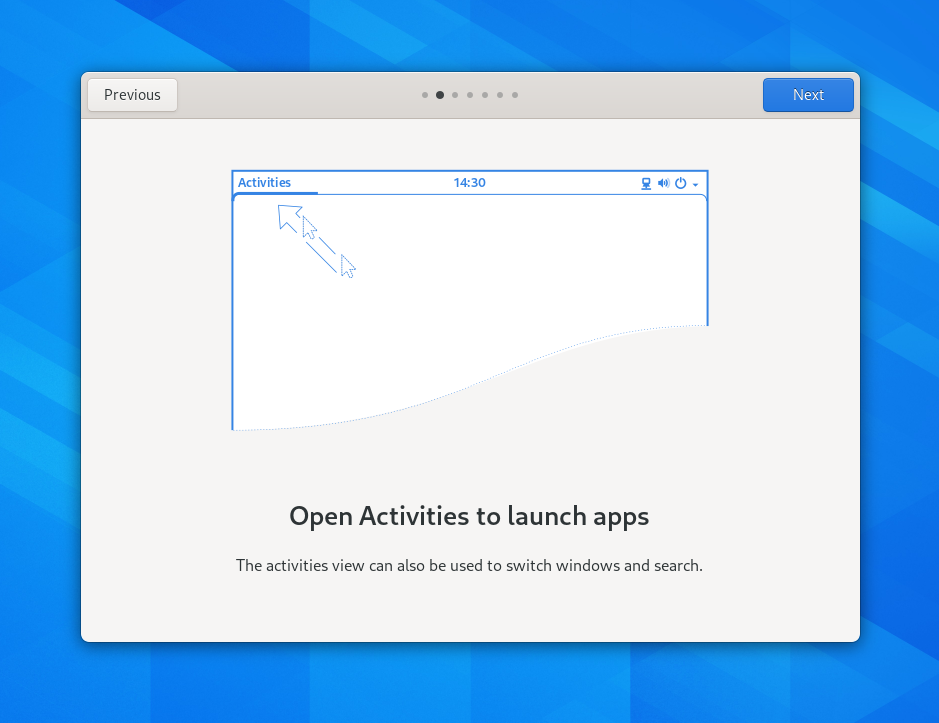 welcome tour gnome 3.38
