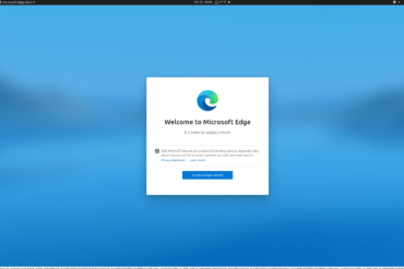 linux edge welcome screen