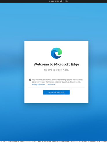 linux edge welcome screen