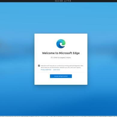 linux edge welcome screen