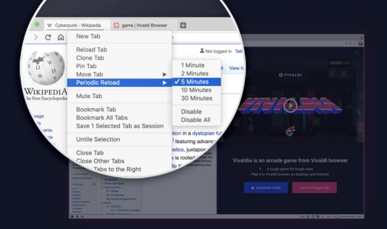 Ufficiale Vivaldi 3.4: sorpresa per i gamer e reload automatico delle schede 2 vivaldi 3.4 reload