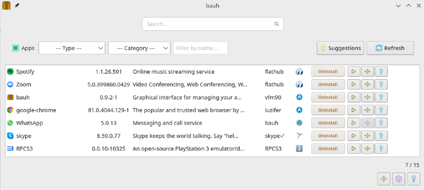 Bauh, gestire le app su GNU/Linux da interfaccia grafica