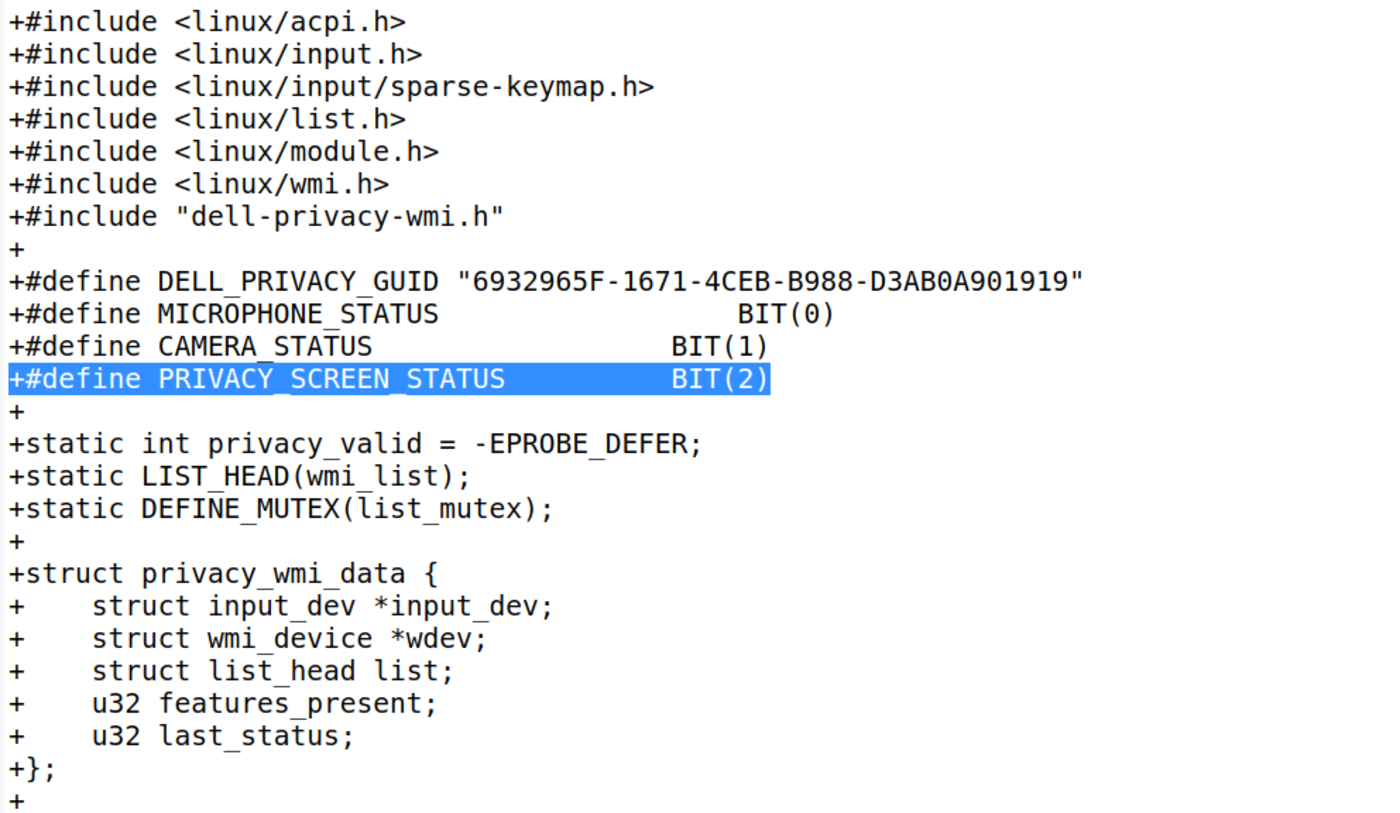 Linux: Dell abilita i controlli hardware per la privacy 2 dell screen privacy