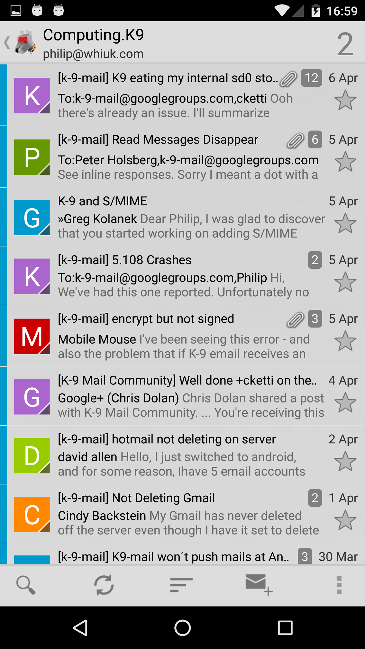 Android: client mail free e open source alternativi a Gmail 3 k 9 mail
