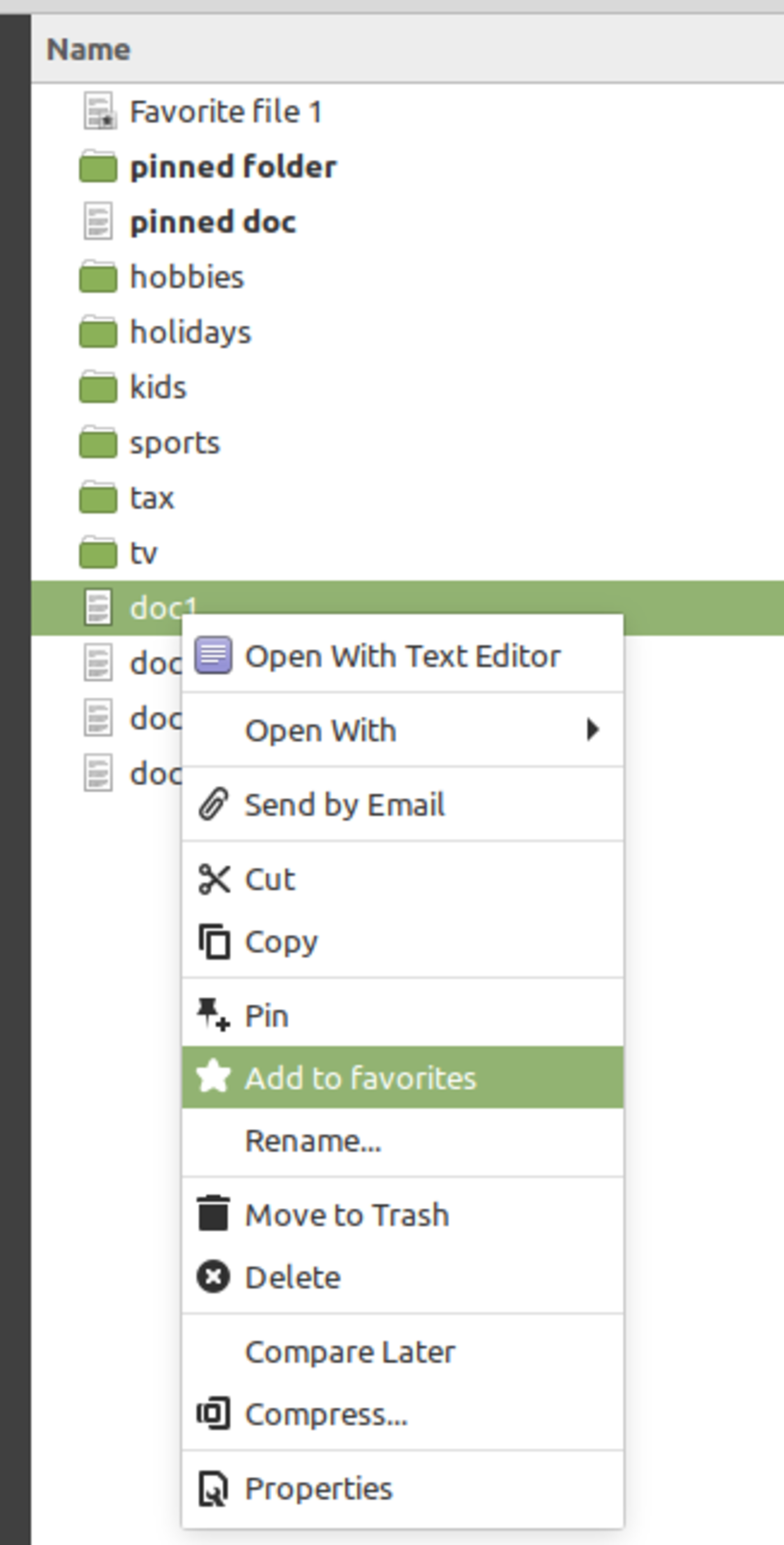 linux mint file preferiti
