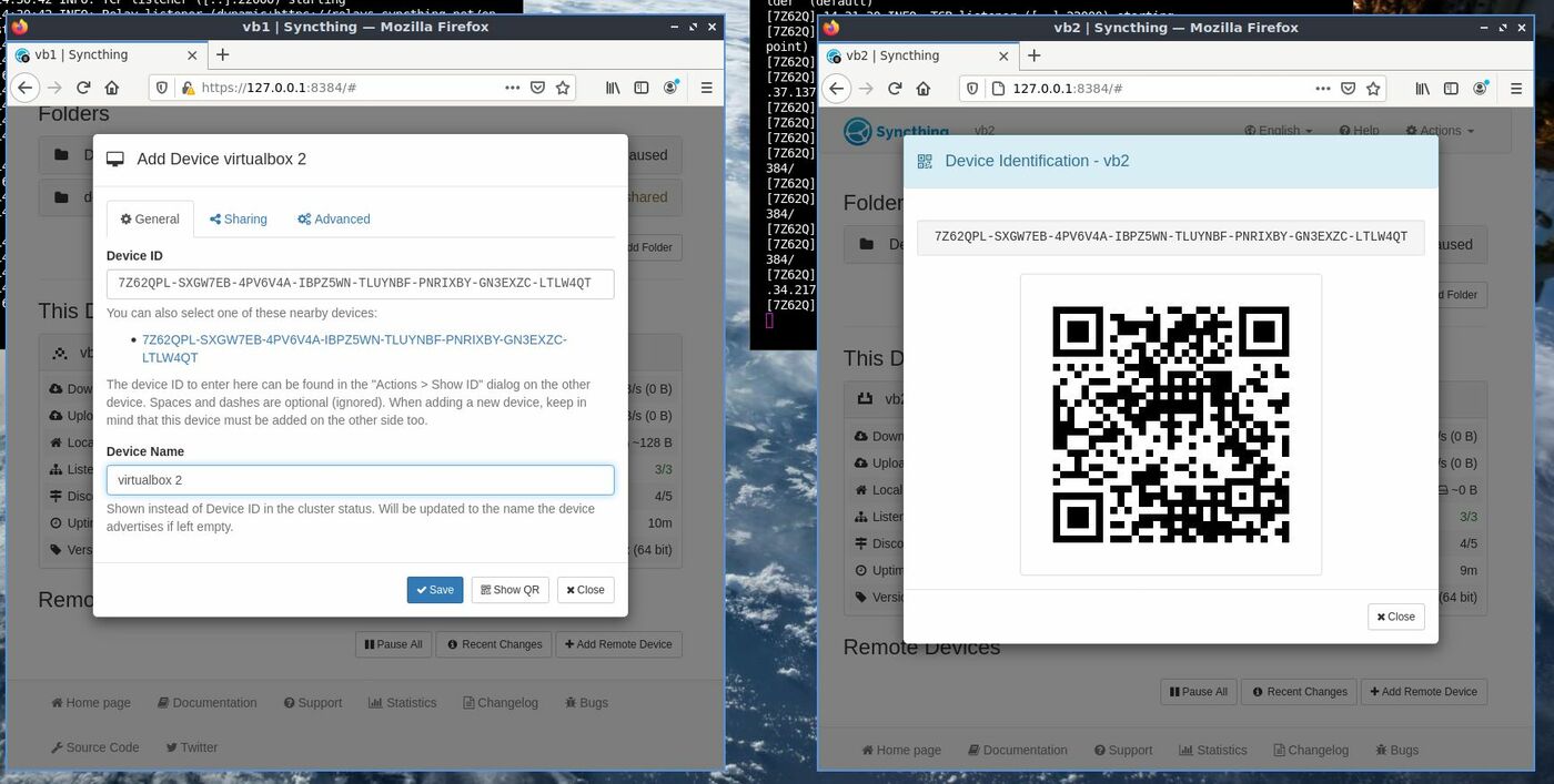 syncthing remode device