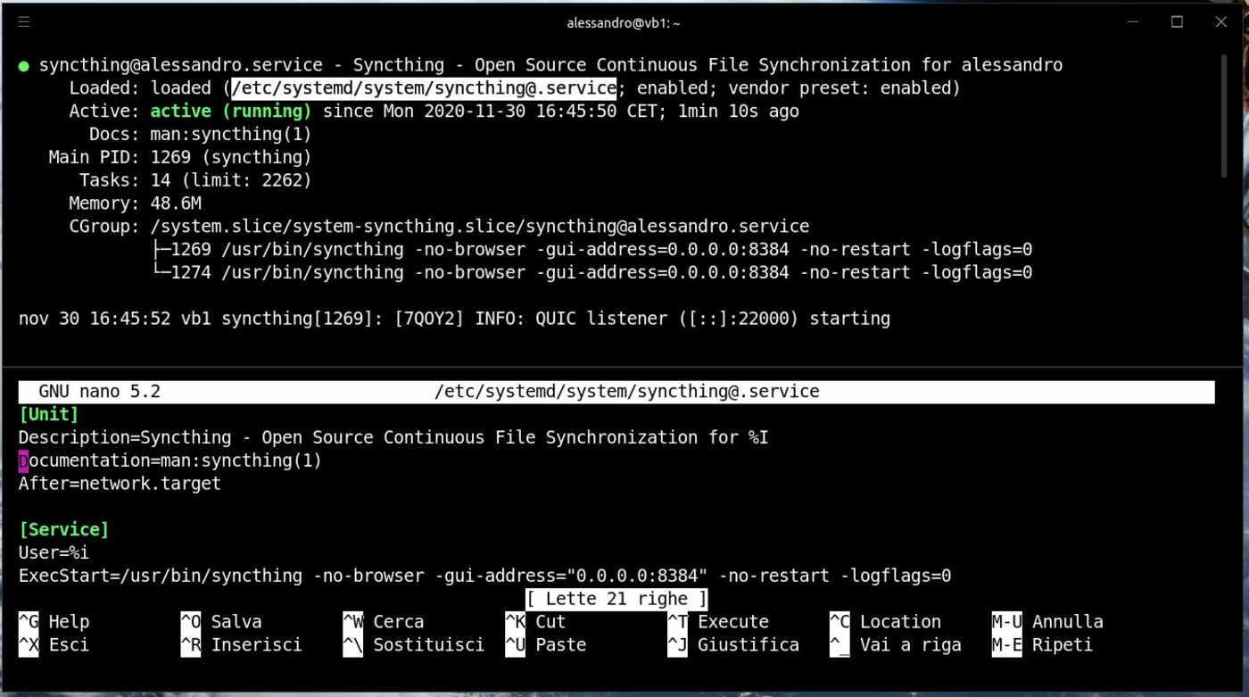 syncthing systemd