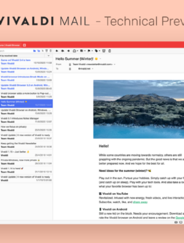 vivaldi browser preview