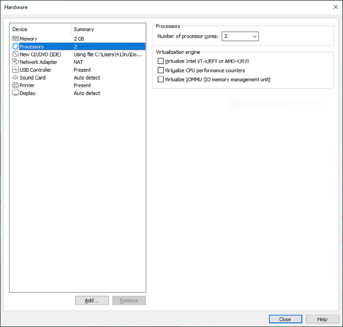 vmware core guest cpu