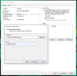 vmware shared folder linux windows host