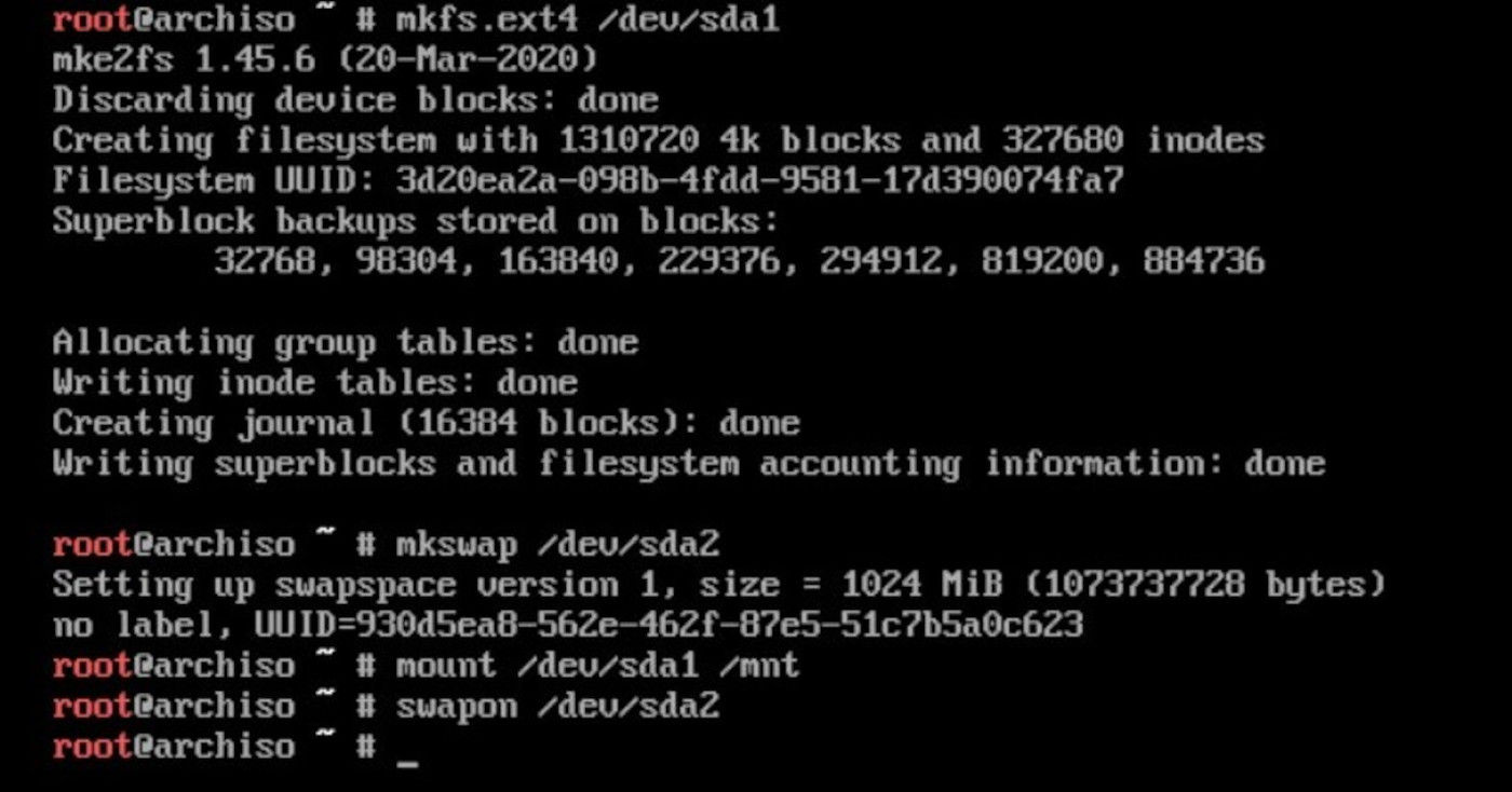 create file system Install Arch