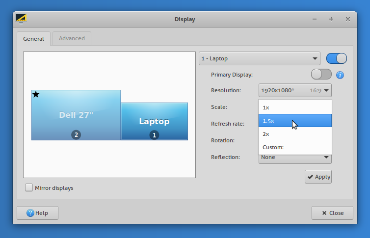 display dialog