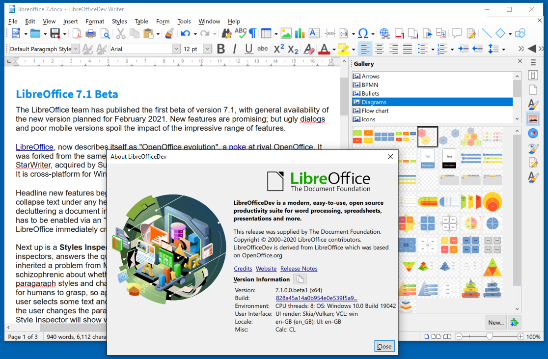 LibreOffice 7.1 arriva a febbraio: folding mode, animazioni e scripting