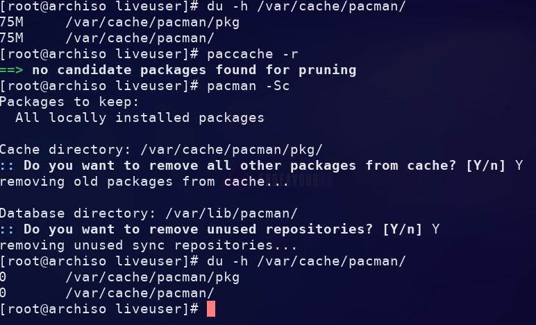 pacman cache