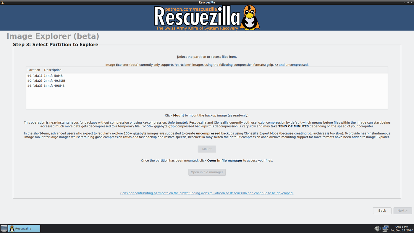 rescuezilla partitions