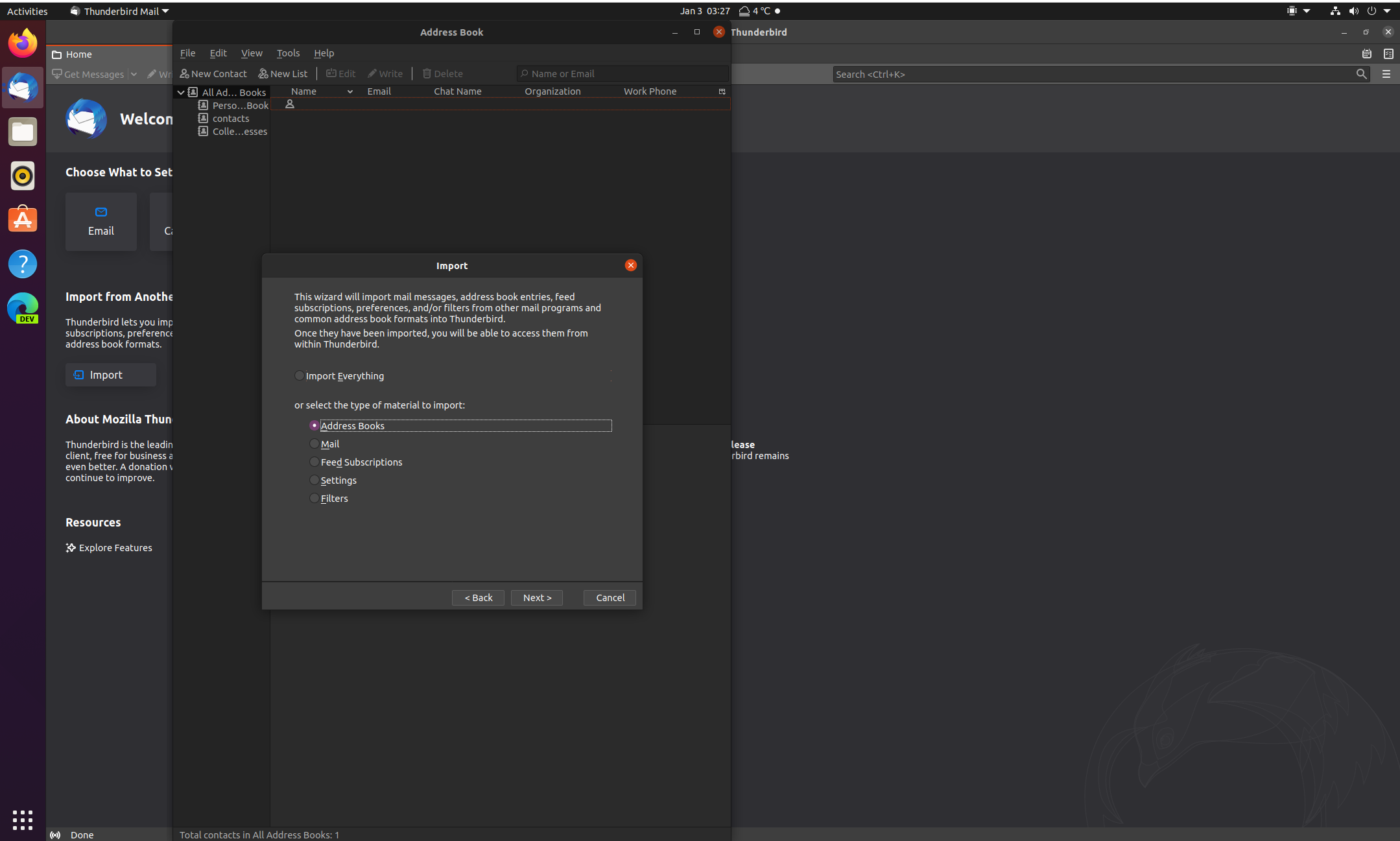 address books mozilla thunderbird