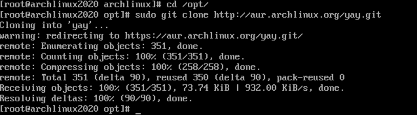 archlinux import yay aur helper manjaro