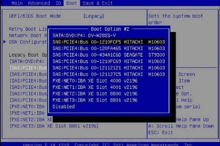 boot sequence efibootmgr