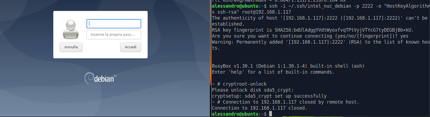 lucks ssh unlock LUKS