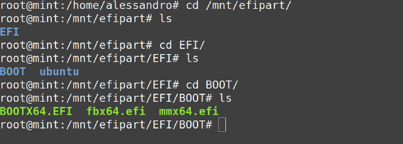 efi partition root user