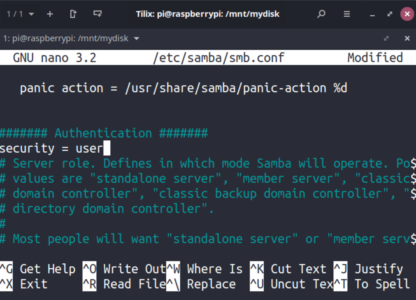 raspberry pi samba server config nas