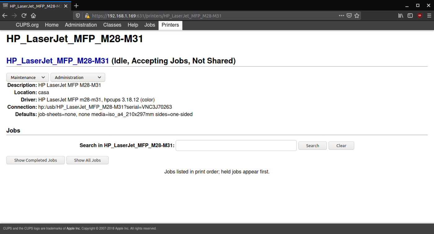 cups printing test android