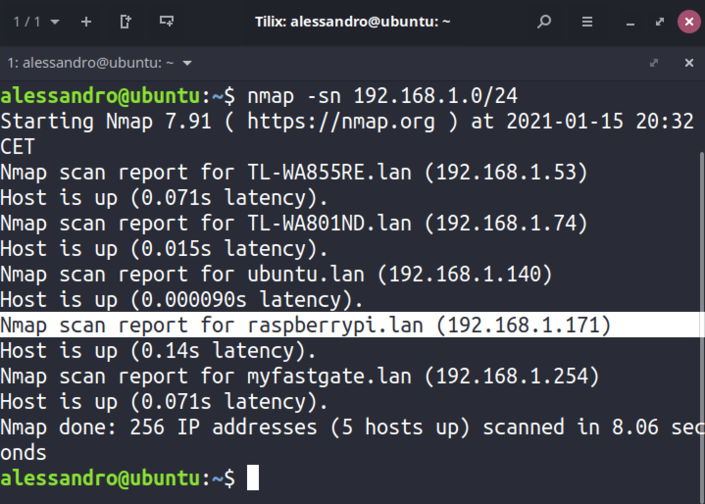 raspberry headless wifi config nmap