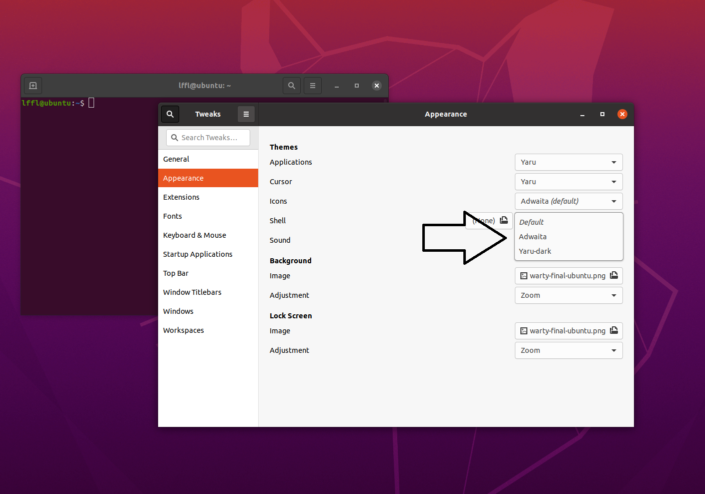 gnome adwaita ubuntu