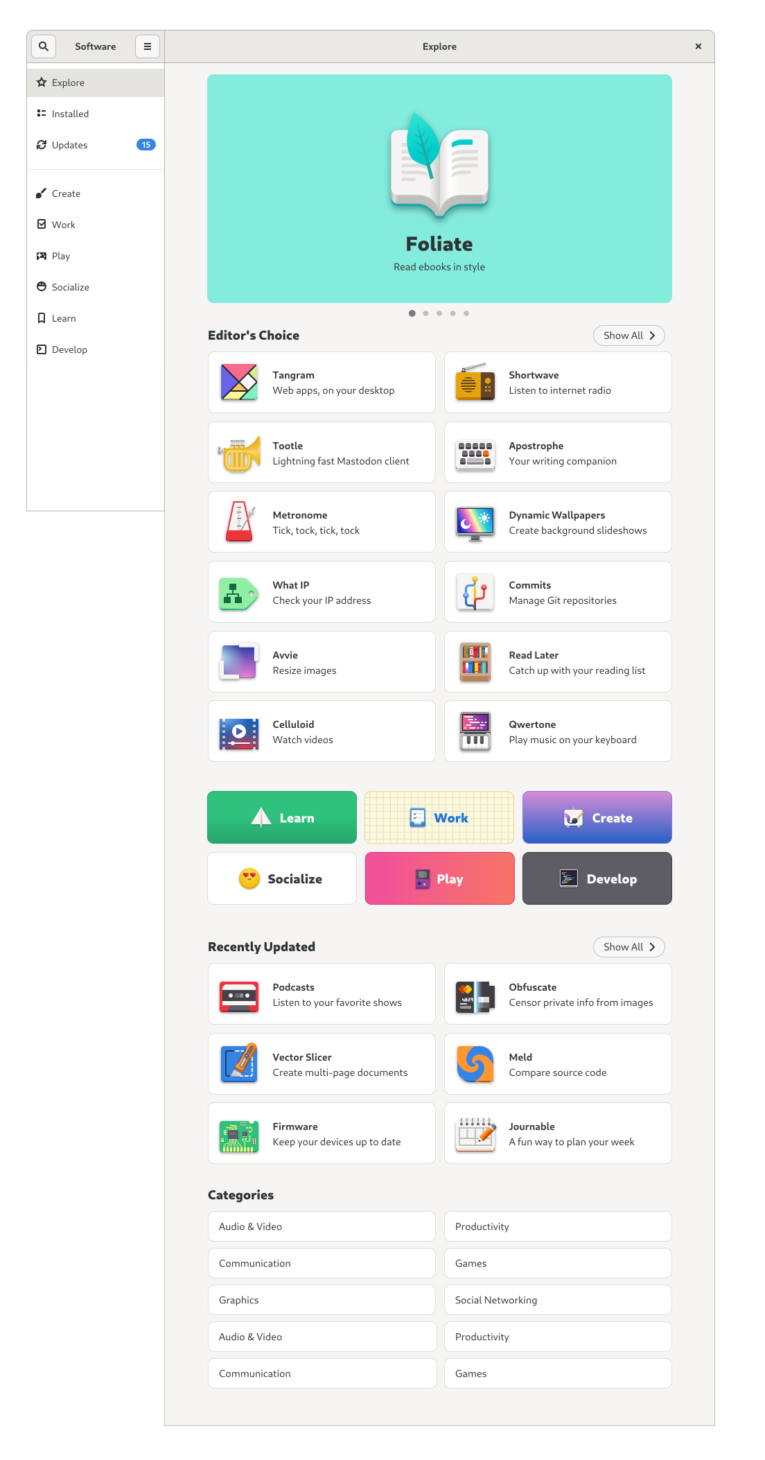 GNOME Software, sviluppatori al lavoro sul nuovo design