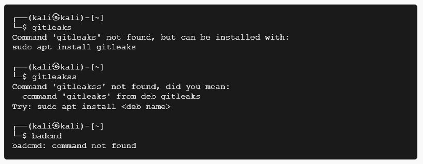 kali command-not-found