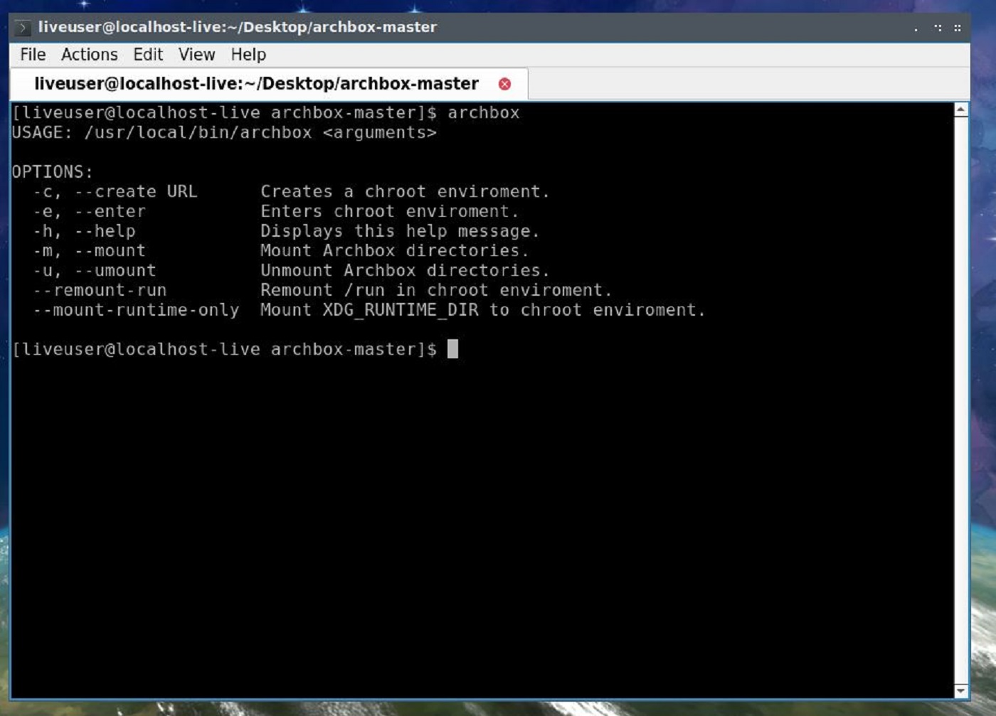 archbox arch linux chroot installation