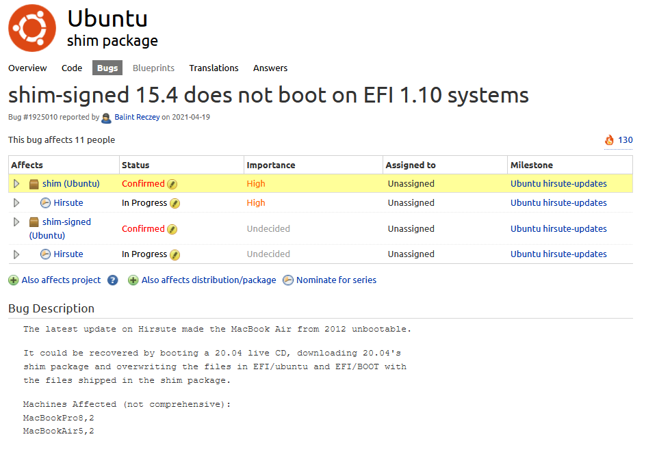 bug ubuntu 21.04