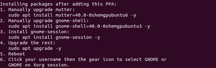 ubuntu gnome 40 upgrade