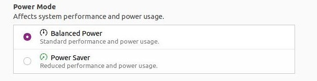 ubuntu power mode