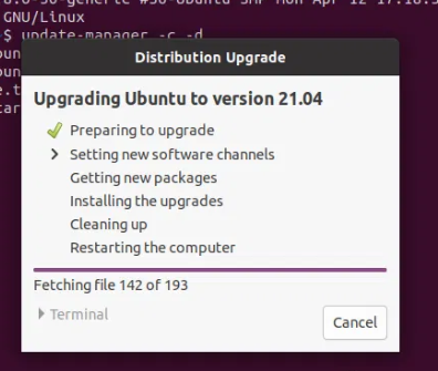 Ubuntu-21.04 hirsute hippo update