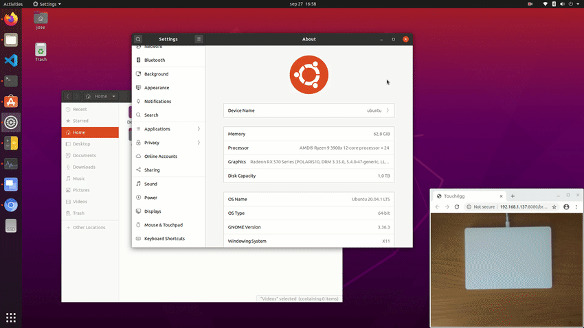 Ubuntu touchegg gestures